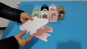 Small Clear Windowed Cake Box Offset Printed Sweet Paper Packaging for Food