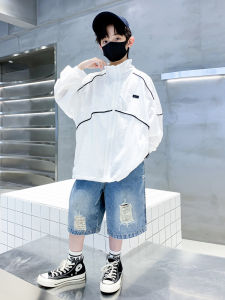 Áo Khoác Chống Nắng Mỏng Thời Trang Mùa Hè Cho Bé Trai Áo Khoác Ngoài Thường Ngày Cổ Tròn Không Mũ Vải Polyester 100%