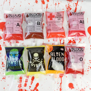 5/10pcs Halloween Blood Bag Vampire Blood Pouch Props Zombie Beverage Drinks Bags for Horror Cosplay Halloween Party Accessories