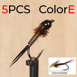 5pcs New Copper John Nymph Flies Bi-Color Copper Tail Euro Nymphing Flies for Trout Grayling Fast Sinking Durable Hand-Tied