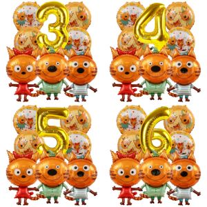 Hasbro | 8Pcs Kid E Cat Foil Balloons Set Cookie Pudding Candy Theme for Childrens Birthday Baby Shower Party Decoration Gifts