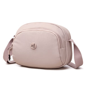 Casual Crossbody Bag Lightweight Multi-layer Womens Shoulder Bag Travel Outdoors Leisure Nylon Soft Handbag Single Strap