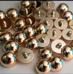COD 100 pcs Diameter 9 - 11 - 13 - 15 - 18 mm - Kancing Baju Jamur SILVER / GOLD Polos Timbul - Kancing Mutiara Silver