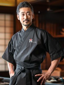 Japanese-Style Chef Uniform Three-Quarter Sleeve Customized Sushi Restaurant Barbecue Restaurant Cuisine Chef Overalls Suit Kimono Men and Women