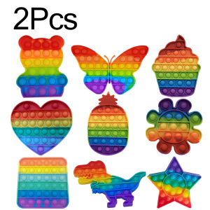 2Pcs Hot Push Bubble Fidget Toys Sensory Autism Special Needs Stress Reliever Squeeze Decompression Toy Fidget Toys For Kids