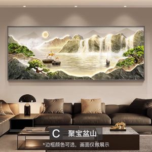 งานฝีมือตกแต่งบ้านภาพวาดเทือกเขาที่มีภูเขาเป็นพื้นหลัง ภาพวาดห้องนั่งเล่น ภาพวาดสิ่งแวดล้อมที่สร้างสรรค์ ภาพวาดที่ตกแต่งด้วยกระดาษแข็ง