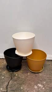 Pearlwave 027 Yayamanin pots for Plants classy pot D7.5 X H7 inches White Gold black Paso For Halaman Plants