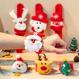 Vòng đeo tay vòng cuộn giáng sinh vòng nhung màu đỏ chủ đề noel có đèn cute an toàn cho bé
