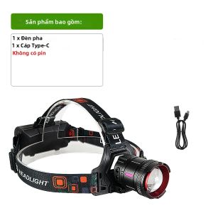 Mới Nhất 990000000LM Đèn Pha LED Công Suất Cao Siêu Sáng 5000M Zoom Lantern Head Torch Để Cắm Trại Câu Cá Với Pin 18650