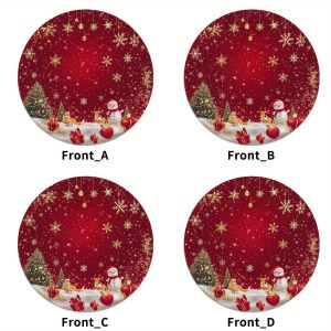 VIKAMA 4/6-Piece Christmas Snow Scene Placemats Family Gatherings Christmas Parties Holiday Table Decorations and Accessories