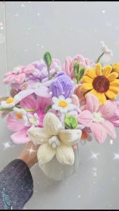 17 MILE 100Pcs Fuzzy Wire Chenille Stems Pipe Cleaner Craft Flower Bouquet DIY Children Handmade Craft Toy