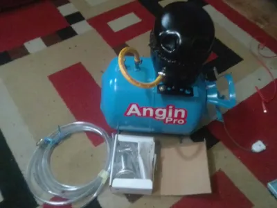 kompresor rakitan MANUAL SILENT PAKETAN spray dan gun
