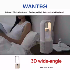 【SG Stock】Bladeless Fan Desktop Portable Fan Air Cooler With Adjustable Cooling Table Fan