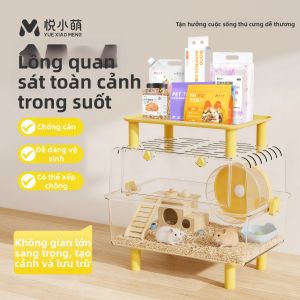 YUEXIAOMENG | Lồng Hamster Sang Trọng Cho Hamster Syria & Lùn Toàn Cảnh Trong Suốt