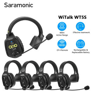Saramonic Witalk WT5S Full Duplex Communication Wireless Headset System Marine Boat Duplex Intercom Headsets Coaches Microphone