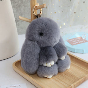 Large Medium Size Real Rabbit Fur Keychain Backpack Hanging Ornament Dead Rabbit Toy Doll Plush Gift Small Rabbit Pendant