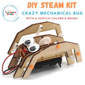 Automata World Crazy Mechanical Bug DIY Kit STEAM DIY Kit Children Party gift STEM toys with coloring set for kids