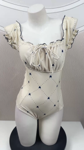 LALUNA SWIM ชุดว่ายน้ำบอดี้สูท ชุดว่ายน้ำวันพีช ชุดว่ายน้ำหญิง  มีไซส์M-XL | น้ำหนัก 40-65 กก. ชุดว่ายน้ำเว้าหลัง BK-110