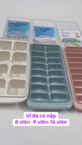 Khay Đá 8 Viên Việt Nhật Plastic MS:6932 - Có Nắp Nhựa Dẻo An Toàn Khuôn Làm Thạch Trữ Đồ Ăn Dặm