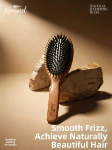 KRRAMEL | Boar Bristle Cushioning Anti-Static Volume-Enhancing Hair Brush