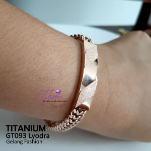 Gelang Cewe Ori Titanium Model Peneng Tampil Mewah dan Elegan Anti Karat Bisa dipakai sehari-hari gt093