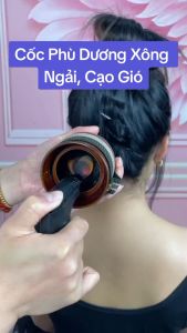 Cốc xông ngải cứu | Cốc phù dương xông ngải đông y tặng kèm bao thổ cẩm