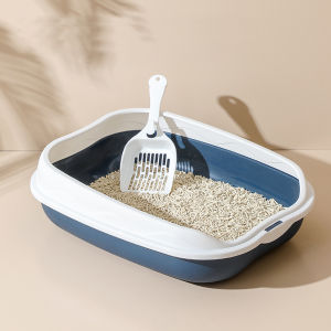 กระบะทรายแมว ตักครอกแมวฟรี ห้องน้ำแมว ห้องน้ำสัตว์เลี้ยง ขนาดS/L พื้นที่โล่ง อัพเกรดและข้น ยืดหยุ่นและทนทานมาก