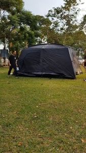 VELOCITY Black Camel 12 Person Large Camping Tent Waterproof Family Tents Outdoor Double Layers Luxury Khemah Unta Tent