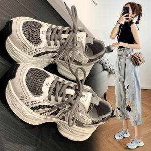 Womens Sporty Casual Shoes Thick Bottom Heightening Gray Color Small Size Increasing Spring New Style Fashionable Leisure Footwear