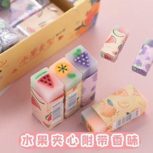 Fruit Sandwich Rubber Eraser Creative Learning Stationery for Primary School Students Grade One And Two Kindergarten Activity Prizes