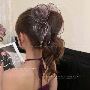NING ZHOU | Kẹp Tóc Lớn Hình Nơ Đính Đá Rhinestone