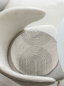 เบาะเก้าอี้ขนแคชเมียร์ทรงกลมเรียบง่ายทันสมัยเบาะเก้าอี้ขนฟูๆสำหรับฤดูหนาวเบาะรองนั่งเก้าอี้รับประทานอาหารในห้องครัวเบาะรองก้นเบาะรองนั่งเบย์วินโดว์ใช้ในบ้าน