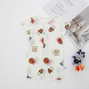 Baby Jumpsuit Summer Thin Newborn Toddler Rompers Bamboo Fiber Mens and Womens Baby Going out Clothes Short Sleeve Summer Clothing