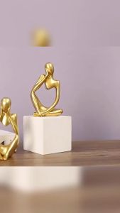 Mini Thinker Statue Resin Abstract Sculpture Thinker Man Statue Collectible Figurines Art Home Office Table Desk Bookshelf Decor