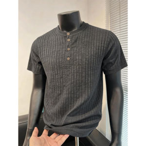 WMNM | Áo Thun Cổ Henley Tay Ngắn Thoáng Khí Nhẹ Co Dãn Ôm Sát