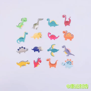 008 Dinosaur DIY Embroidery Patches Sticker/ Ironing Cute Letters Cartoon fabric Self-adhesive fabric Trims