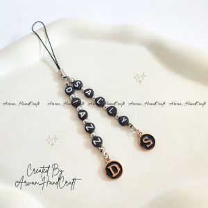 Phone Strap Custom Nama Dan Inisial Dua Layers