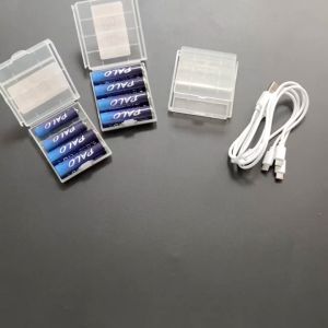 PALO AA /AAA1.5V USB Rechargeable Battery 3600mWh/11100mwh Type C Fast Charging Free 4 in 1 Charging Cable and Storage Box
