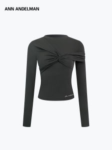 ANN ANDELMAN | Spring New Cross Knot Long Sleeve Simple 3D Ruffle Slim T-shirt