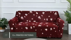 Sofa Cover 1/2/3-Seater Premium Quality Printed Stretch Slipcover Durable with 1PCS Pillowcase