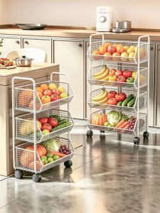 Multifunctional Layered Rolling Kitchen Storage Rack
