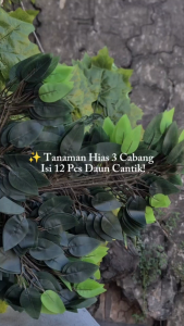 Daun Anggur Tangkai Dekorasi Plastik Tanaman Hias Gantung Artificial Juntai