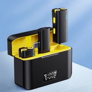 Micro Không Dây Lavalier Micro Điện Dung Mini Có Hộp Sạc Cho iPhone Ghi Video Podcast Phát Trực Tuyến Giảm Tiếng Ồn