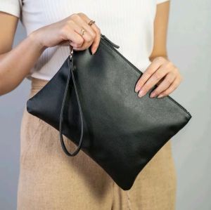 Handbah Business W002 Clutch PU Leather/Tas Tangan Pria Wanita Polos/Hand Made