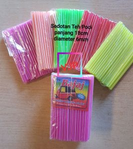 Sedotan Teh Poci / Sedotan Plastik Ujung Runcing 6mm 18cm