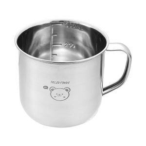 WORTHBUY 304 Stainless Steel Children Water Cup With Handle 300ML Durable Anti Scald Tea Milk Coffee Mug Mini Kids Drinking Cup