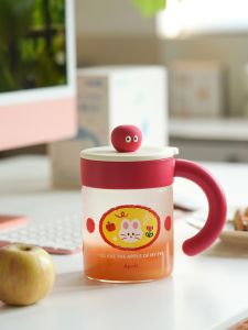 April High Borosilicate Glass Cup Heat Resistant Creative Water Cup Office Home Use Women High Aesthetic Value Anti Scald