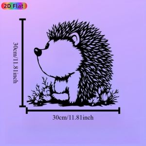 CIFbuy | Hedgehog Cute Iron Wall Art Rustproof Animal Metal Sculpture Mural Garden Fence Outdoor Nature Decor Gift Ornament