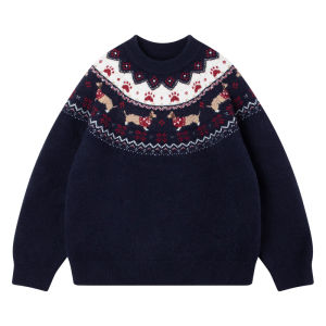 MUCMUKN | Retro Fair Isle Patterned Wool Blend Sweater