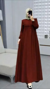 GAMIS WANITA JUMBO TERBARU  - GAMIS POLOS KANCING DEPAN BAHAN CRINKLE AIRFLOW